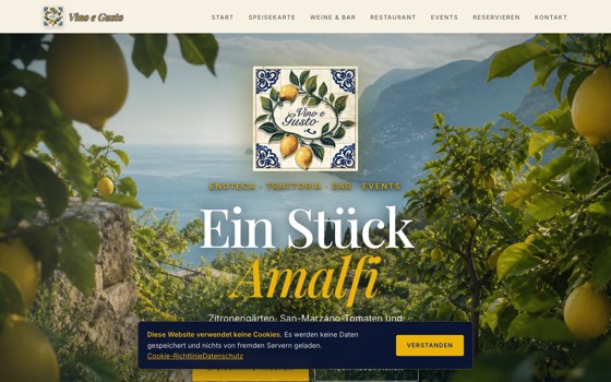 Startseite von Vino e Gusto